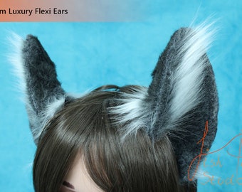 Flexi Cat Ears - Luxury Faux - great for furries fursuits gijinka festival and cosplay