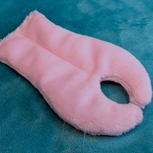 Round Forked Soft Plush Fabric tongue for Fursuit Heads and Dino Masks - Premade