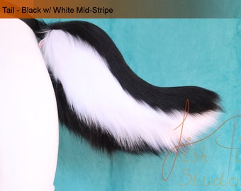 Luxury Faux Stubby 3 Colour Cosplay Tail - Great for bunny rabbit, deer, fawn or festival Costumes - Fursuit Nub accessory