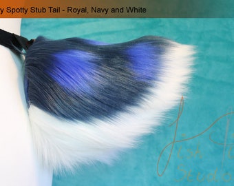 Spotted Nub Tail in Luxury Faux - Multi Colours - Great for bunny rabbit, deer, fawn or festival Costumes - Fursuit stubby accessory