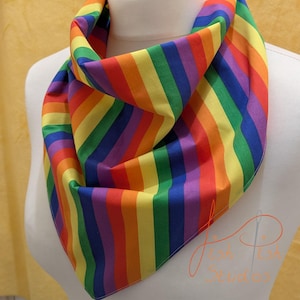 Premade - Extra Large Pride Rainbow Fursuit Bandana - Vertical Stripe - Fashion XL Jumbo Neck Scarf Accessory