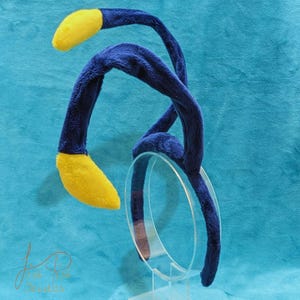 Navy & Yellow Plush Antennae Headband: Insect Alien Cosplay