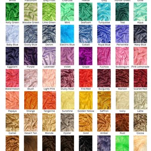 the colour chart of available luxury faux fur colours from our supplier