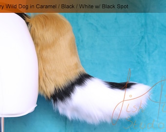 Wild Dog Tail - Luxury Faux - Great for Festival or Halloween Costumes and as a furry Fursuit accessory