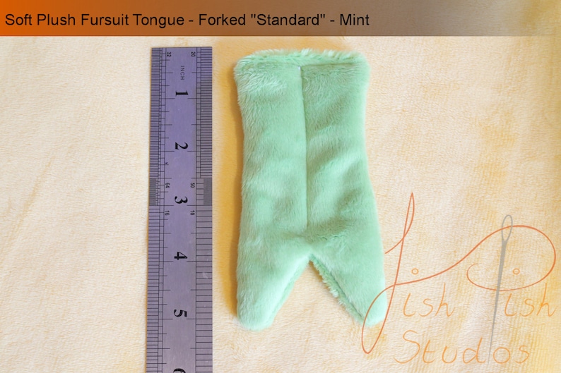 an example of the standard forked tongue in mint green