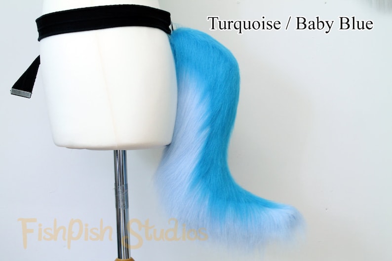 Fursuit accessory Great for kitty cat neko or festival Costumes Black and White or with Rainbow Small Wolf Fursuit Cosplay Tail
