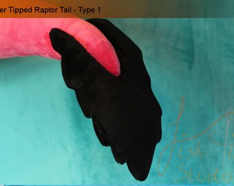 Feathered Raptor "Type 1" Dinosaur Tail - Straight Stick out tail ~ cosplay costume gijinka LARP fursuit - velociraptor Utahraptor