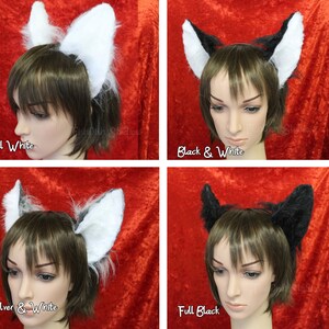 a small example of the available colour combos of our flexi cat ears

these ears are fixed to a metal headband and have wire along the edge for bending into shape