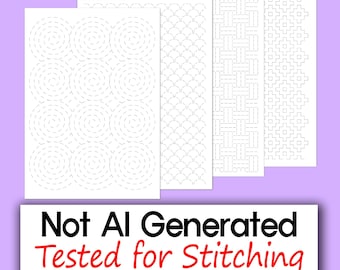 Beginner Sashiko Pattern PDF – Japanese Embroidery Sampler (Digital Download)