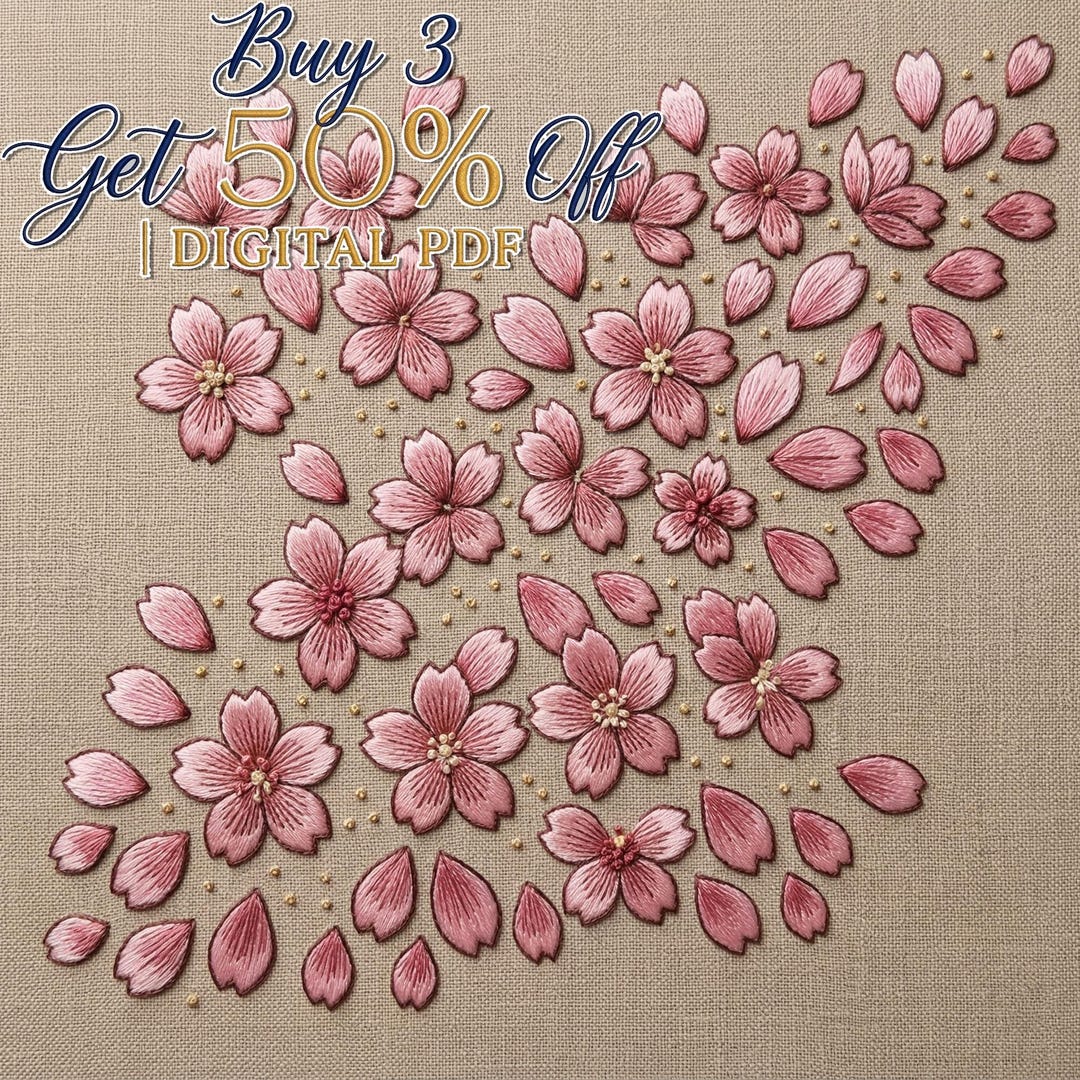 Delicate Cherry Blossom Embroidery Pattern PDF - Etsy