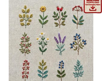 Wildflower Botanical Minimalist Embroidery Pattern PDF