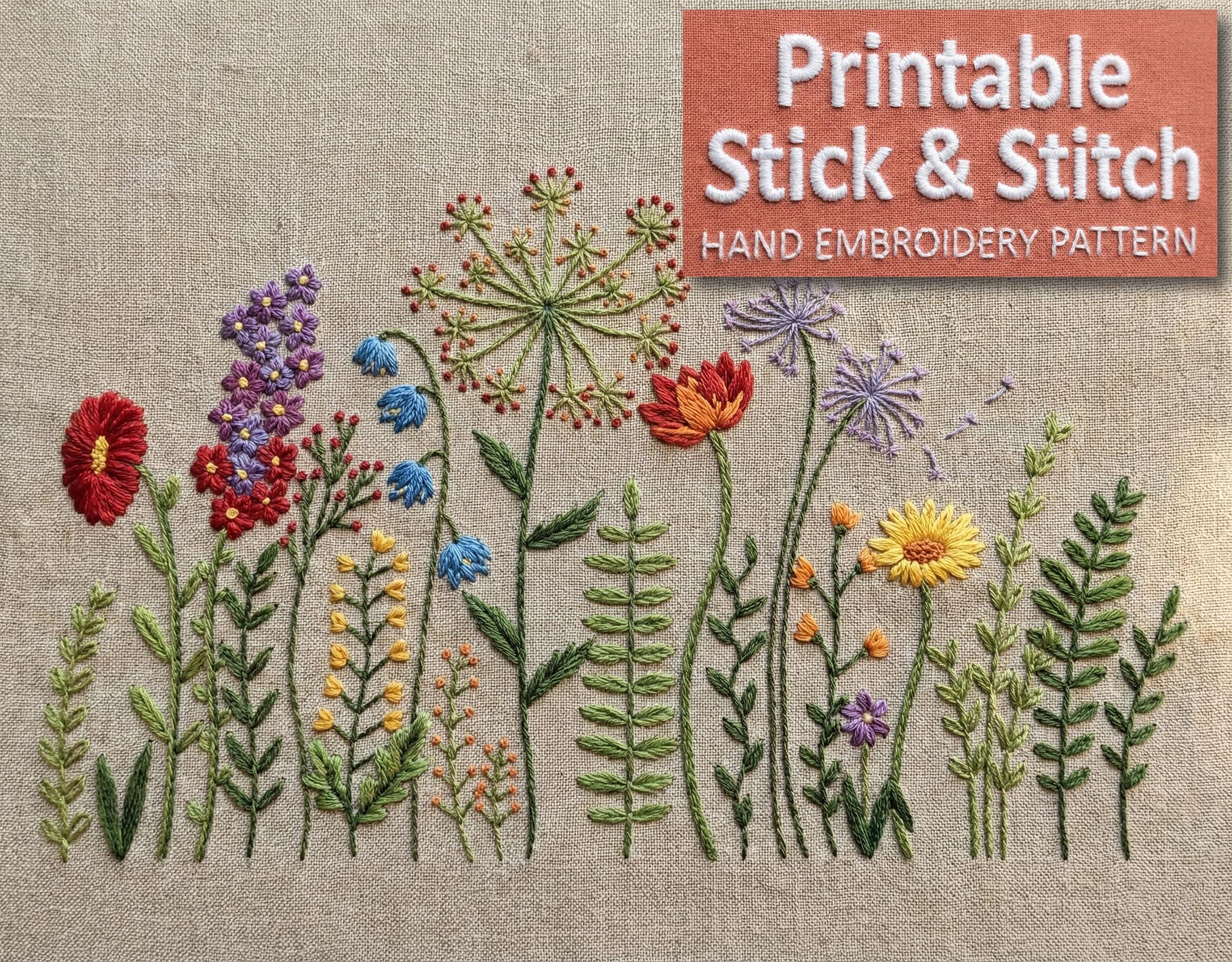 10 in 1 Bestsellers Floral Hand Embroidery Pattern Mega Bundle ...