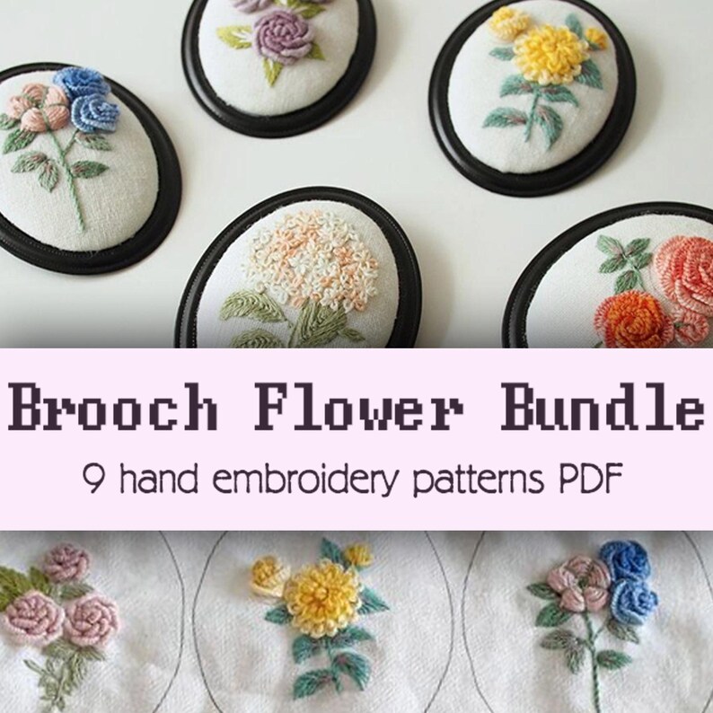 French Embroidery Pattern PDF, Flower Design, DIY Hand Stitching for ...