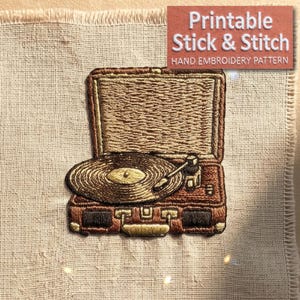 Vintage Plattenspieler Retro Koffer Stickmuster PDF