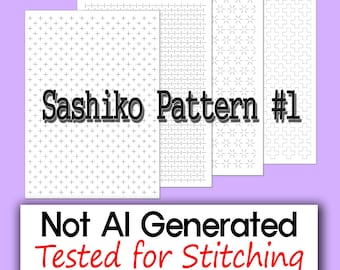 Beginner Sashiko Pattern – Geometric Embroidery Designs (PDF Pattern)