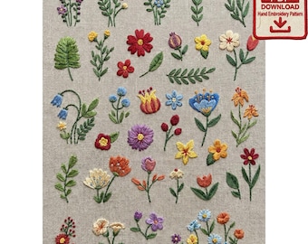 Wildflower Minimalist Embroidery Pattern PDF