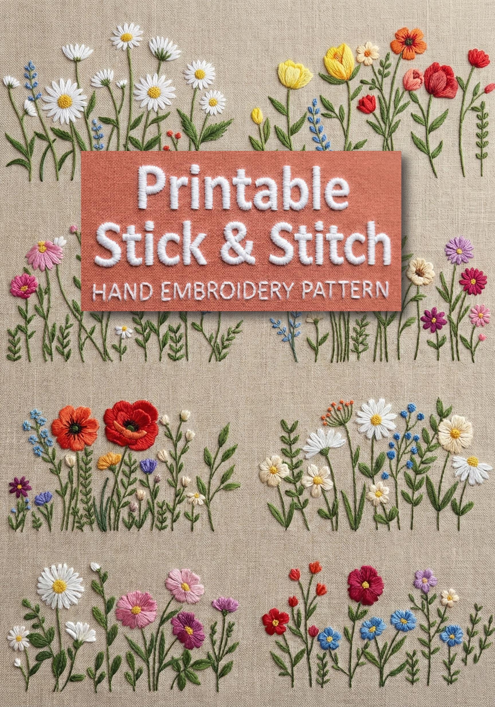 10 in 1 Bestsellers Floral Hand Embroidery Pattern Mega Bundle ...