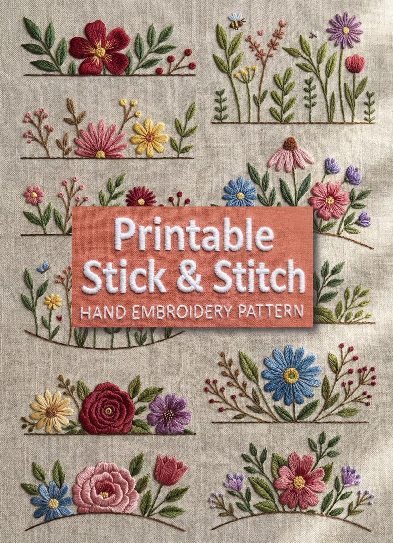 10 in 1 Bestsellers Floral Hand Embroidery Pattern Mega Bundle ...