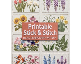 Wildflower Botanical Garden Embroidery Pattern PDF