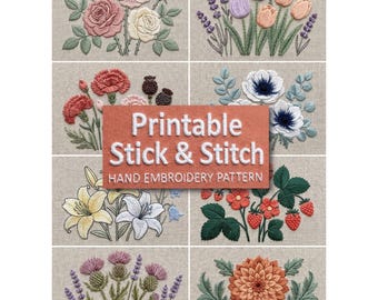 Botanical Wildflower Bouquet Hand Embroidery Pattern PDF