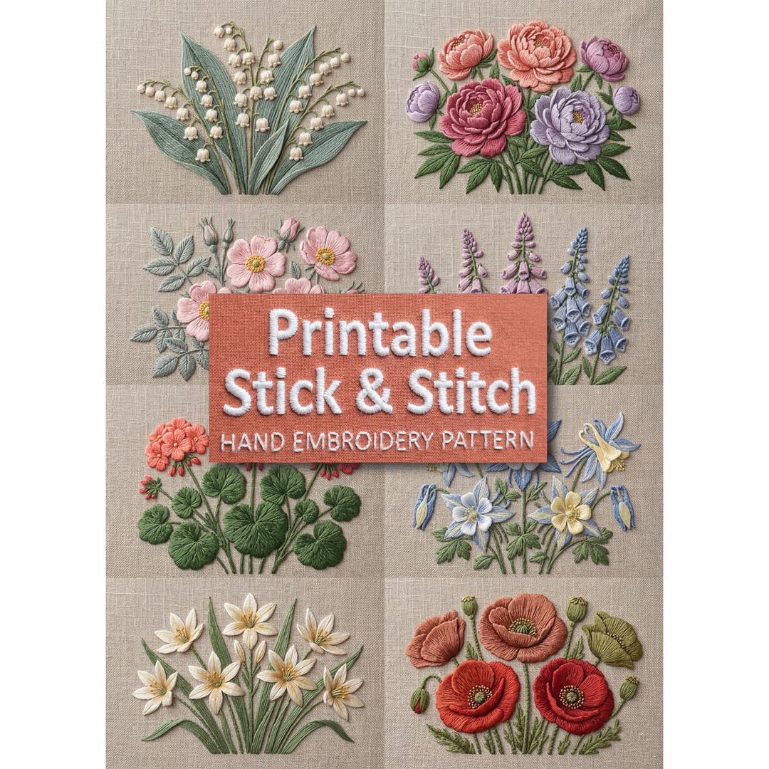 Wildflower Botanical Bundle Embroidery Pattern PDF - Etsy