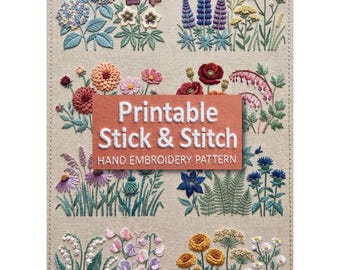 Wildflower Botanical Garden Embroidery Pattern PDF