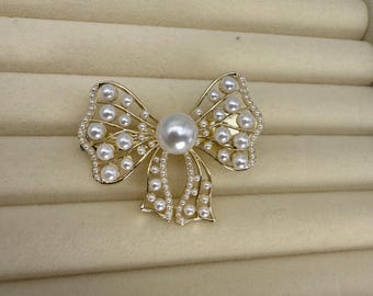 Pearl Bow Hair Clip, Gold Openwork Barrette, Coquette Aesthetic, Bridal Hair Accessory, Wedding Guest Jewelry, Cute Bowknot, Gift for Her