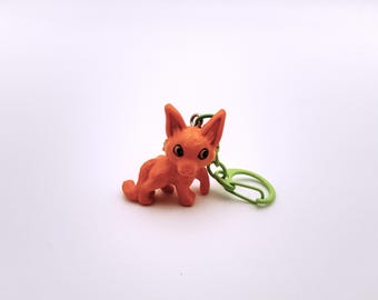 Llavero de zorro reciclado, llavero de zorro naranja, adorno para bolso de juguete reutilizado, lindo regalo de animal