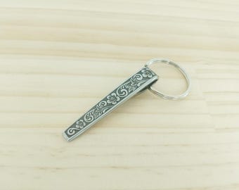 Repurposed Cutlery Keychain – Hand Shaped from Vintage Silverware – Unique Upcycled Key Ring Gift