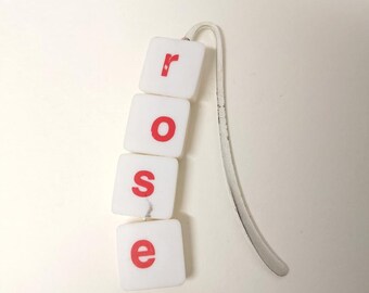 Handmade Scrabble Bookmark with Repurposed Game Tiles