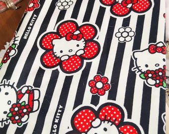 Handmade fabric covered A5 Journal, Hello Kitty motifs.