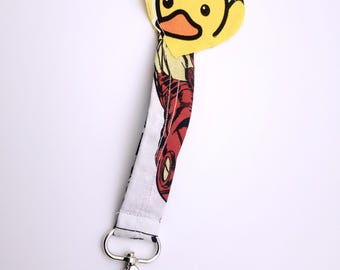 Llavero de pato hecho a mano, lindo llavero de pato amarillo, dije de tela, llavero, lindo adorno para bolso, regalo para amantes de los patos