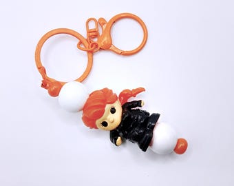Llavero Ooshie de Black Widow, llavero de Marvel, llavero de juguete reciclado, colgante para bolso de Black Widow, regalo coleccionable reciclado