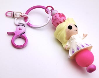 Llavero de Elsa de Frozen / Llavero Ooshie reutilizado / Regalo para fans de Disney / Colgante para bolso reciclado / Accesorio coleccionable único