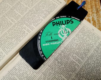 Handmade Vinyl Record Bookmark, Upcycled Retro Book Marker, Music Lover Accessory