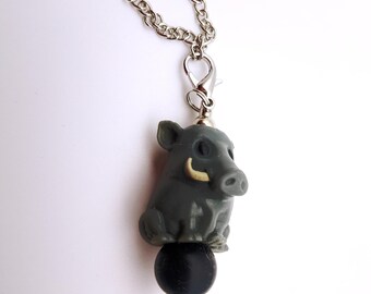 Lion King Keychain | Repurposed Ooshie Keyring | Pumbaa Inspired Gift | Upcycled Toy Bag Charm | Quirky Collectible