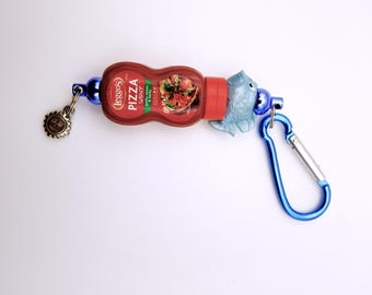 Coles Little Shop 2 Salsa para pizza Leggo's Miniatura Coleccionable, Llavero Mosquetón, Coleccionable Australiano, Recuerdos de Supermercado