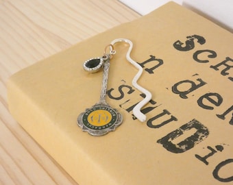 Handmade Souvenir Spoon Bookmark with Charm, Rustic Repurposed Metal Pendant