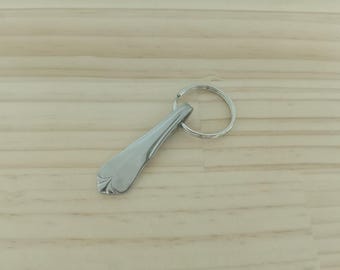 Repurposed Cutlery Keychain – Hand Shaped from Vintage Silverware – Unique Upcycled Key Ring Gift
