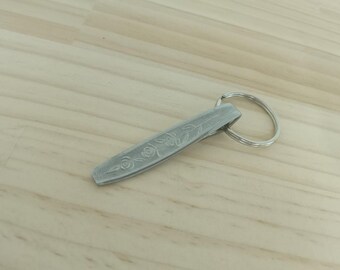 Repurposed Cutlery Keychain – Hand Shaped from Vintage Silverware – Unique Upcycled Key Ring Gift