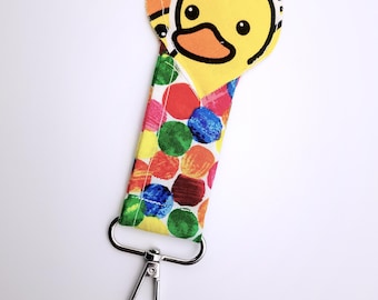 Llavero de pato hecho a mano, lindo llavero de pato amarillo, dije de tela, llavero, lindo adorno para bolso, regalo para amantes de los patos