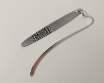 Handmade Rustic Metal Bookmark with Repurposed Cutlery
