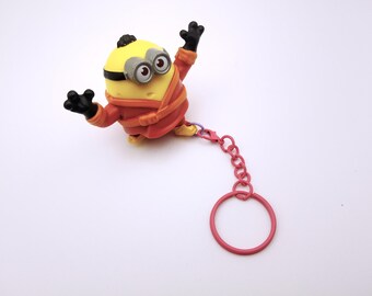 Kung Fu Minion Keychain | Repurposed Despicable Me Toy Keyring | Fun Inspired Gift | Upcycled Toy Bag Charm | Quirky Collectible