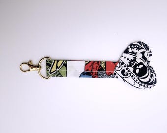 Llavero gótico hecho a mano, llavero de calavera, dije de tela, colgante para llaves, lindo adorno para bolso, regalo para amantes de los cómics