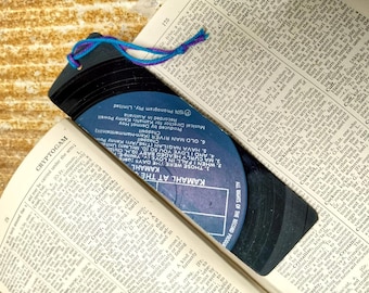 Handmade Vinyl Record Bookmark, Upcycled Retro Book Marker, Music Lover Accessory