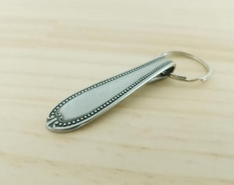 Repurposed Cutlery Keychain – Hand Shaped from Vintage Silverware – Unique Upcycled Key Ring Gift