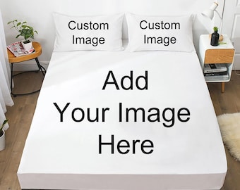Sábanas ajustables con foto personalizada - Sábana con foto personalizada, tamaño personalizable, funda de colchón de bolsillo profundo