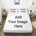 Custom Photo Fitted Sheets - Personalized Picture Bed Sheet Customizable Size Deep Pocket Mattress Cover