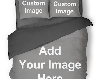 Personalized Photo Duvet Cover Set - Custom Bedding Set with Pillowcases (No Comforter)