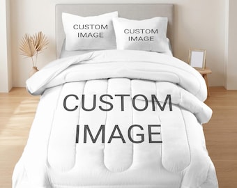 Custom Photo Comforter Set - Personalized Picture Bedding Sets, Custom Bedspread with Pillowcases